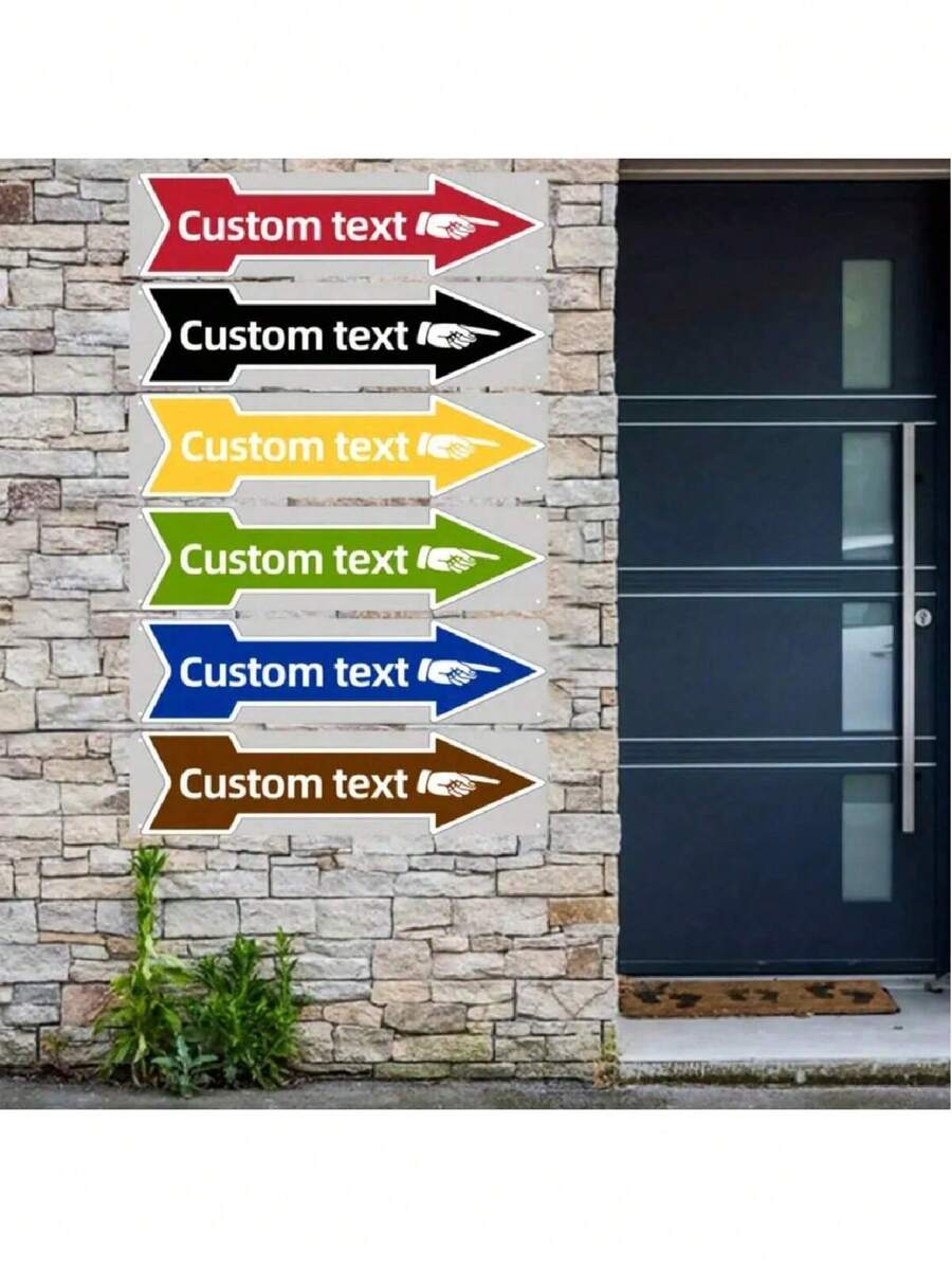 Cartello freccia in metallo personalizzato - Direzione stradale e testo personalizzati, decorazione da parete in metallo vintage con stampa UV, adatto per casa, parco, club ricreativo - Uso interno/esterno, 10x40 cm