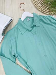 Women's Shirt Made Of Beautiful Viscose Fabric - Green - View 3