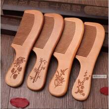 Lược chống tĩnh điện tự nhiên đào, lược gỗ răng dày, răng rộng, lược bỏ túi, phù hợp với tóc khô, tóc dầu, tóc thẳng và tóc xoăn tự nhiên của nam giới - Nhiều màu - Xem 15