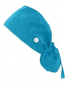 Einstellbare Arbeitsmütze mit Knopf-Pferdeschwanz, Schweißband für Arbeitshut, elastisches Bindekopfteil, 1 Stück