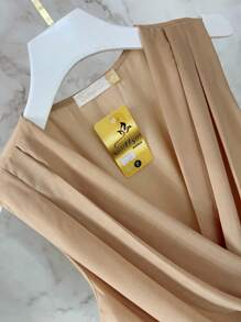 Women's Wrap Tank Top Bodysuit - 卡其色 - 查看 3