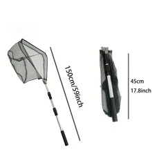 1 Pieza Red De Aterrizaje De Pesca De Aluminio Telescópica - Ideal Para La Pesca De Agua Dulce Y Salada, Ligera Y Duradera