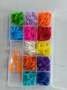 Set de 13 compartimentos con círculos de piel de colores variados para hacer pulseras, collares y anillos DIY, juguete de rompecabezas y suministros para hacer joyas