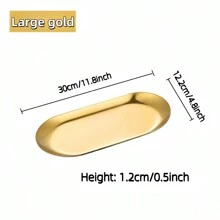 1 件不锈钢椭圆形肥皂盒、小饰品托盘、复古风格浴室收纳盒，适合返校季