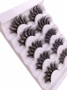 5 Pairs Fluffy False Eyelashes Thick Long Faux Eyelashes Long Lasting Dramatic Volume Messy Lashes Extension - Fluffy Lashes - View 5