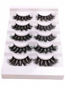 5 Pairs Fluffy False Eyelashes Thick Long Faux Eyelashes Long Lasting Dramatic Volume Messy Lashes Extension - Fluffy Lashes - View 3