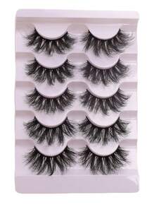 5 Pairs Fluffy False Eyelashes Thick Long Faux Eyelashes Long Lasting Dramatic Volume Messy Lashes Extension - Fluffy Lashes - View 7