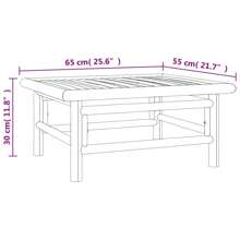 Light Gray Cushioned 5 Piece Patio Lounge Set With Natural Bamboo Frame Outdoor Furniture