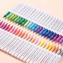 1 scatola da 9 colori di pennarelli acrilici con punte morbide, pennarelli per dipingere su rocce, pietra, legno, calligrafia, tela, ceramica, metallo, vetro, fai da te e artigianato, serie di 14 colori professionali - Multicolore - Visualizzare 8