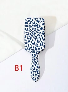 1 Pente Escova para Couro Cabeludo Massageador de Tamanho Grande com Estampa de Leopardo, Almofada de Ar Suave para Cabelos Cacheados, Dia dos Namorados