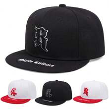 1pc Unisex Fashionable Gothic Letter Embroidery Adjustable Baseball Cap, Outdoor Sun Protection Casual Hat For Lovers, Spring/Summer/Autumn/Winter