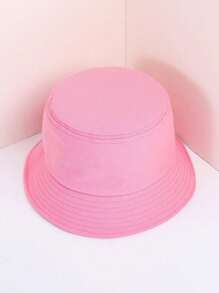 1pc Unisex Embroidered "NO BAD VIBES" Letter Sun Protection Breathable Versatile Bucket Hat, Suitable For Outdoor Leisure Wear - Rose Pink - View 3