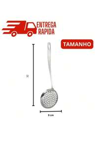 Escumadeira p/ Fritura em Aço Inoxidável Maciço 32 cm