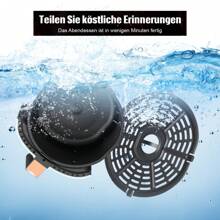 Heißluftfritteuse ohne Öl Air Fryer 4L  1200W- Heissluftfriteuse mit  Sichtfenster | Friteuse Airfryer ohne Öl mit Digitalem Led Touchscreen/Timing(1-60MIN),Touch Control 8 Programmen