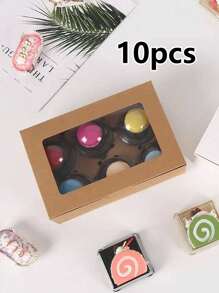 5 cái/10 cái 2/4/6/8/12 Hộp đựng bánh nướng xốp, Hộp đựng bánh trứng, Hộp đựng bánh tráng miệng, Hộp đựng bánh nướng xốp, Khay đựng bánh ngọt, Khay đựng bánh mì có cửa sổ và khay đựng bánh nướng xốp, bánh nướng xốp và bánh ngọt, Hộp đựng bánh nướng xốp, Hộp đựng bánh nhỏ, Bao bì tráng miệng - Giấy - Xem 16