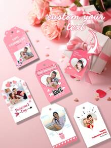 36 piezas Etiquetas personalizadas para regalos con tema del Día de San Valentín, etiquetas de regalo personalizables con texto, etiquetas colgantes DIY para el Día de San Valentín, decoraciones de etiquetas de papel para regalos, decoraciones colgantes para cajas de regalo, accesorios para regalos de bodas y cumpleaños, adecuado para embalaje de regalos, bodas, ocasiones festivas, embalaje de regalos de amor para el Día de San Valentín, decoraciones colgantes para embalaje de repostería