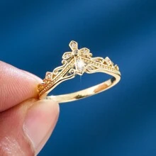 1pc Fashionable Cross Design Zirconia Ring For Women