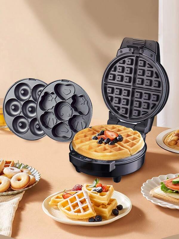 SOKANY 1 Stück SOKANY 3-in-1 Multifunktions Sandwich und Waffeleisen, schnelles Heizen, doppelseitiges Heizen, gleichmäßige Erwärmung, abnehmbares Design, für Küche, Esszimmer, Zuhause, 600W, verbrühsicherer Griff, einfache Bedienung, geeignet als Geschenk für Feste