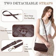 Small Shoulder Bag For Women, PU Leather Hobo Handbag With Two Detachable Straps Fashion Clutch Purse For Women,Girls Games, Faux Fur Ha, Winter Outfit, Gifts For Women, Log Style, Wedding Essentials, Festival Outfit,Bow Bags, Grown WomenFits, Cyberpunk, ALL Pink, Fairycore, - Coffee Brown - View 6