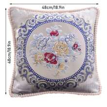 1 件欧式提花复古刺绣枕套、沙发装饰垫套 - 彩色 - 查看 16