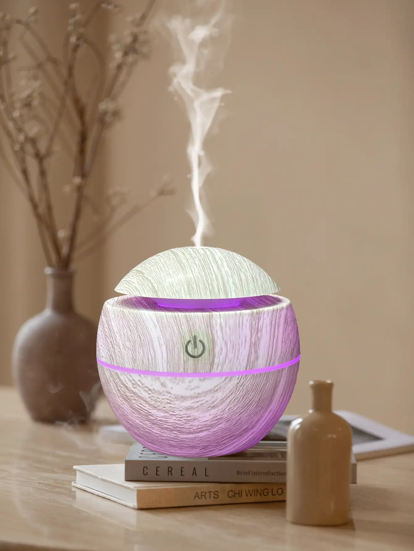 USB 木纹加湿器 - 便携式喷雾器和空气净化器，适用于家庭、办公室、卧室 - 旅行的理想选择//、家居装饰、房间装饰