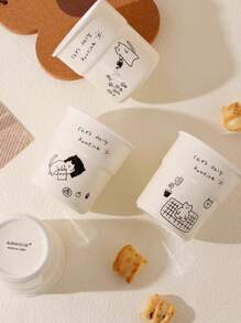 1 件卡通猫陶瓷咖啡杯，带硅胶盖的办公室拿铁杯，防漏，适合办公室和家庭使用，可微波炉加热，是返校最佳生日礼物