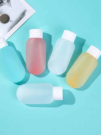 PE翻盖倒置天鹅绒软管便携式护肤品分装瓶，真空旅行分装瓶，适用于防晒霜、洁面乳、化妆品、爽肤水、精华液等，按压式护肤品分装瓶，爽肤水喷雾瓶