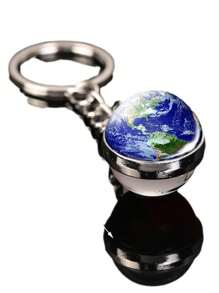 1pc Planet Moon Earth Crystal Double-Sided Keychain - Multicolor - View 6