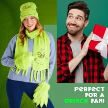 The Grinch Winter Set 3 Pieces Hat Scarf Gloves Accessories - Green - View 2