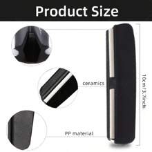 3pcs Professional Diamond Sharpening Stones With Plastic Angle Guide - Durable Kitchen Knife Blade Sharpener Set, Non-Electric Manual Sharpening System - Black - View 6