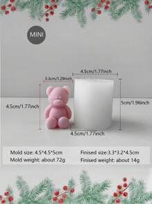 1 Silly Bear Candle Mold Handmade Creative Silicone Ornaments Silicone Ornaments, Home Decoration And Gift Ideas, Plaster Molding - Silicone, Valentine's Day Plaster Incense Stone Ornaments, Gifts Holiday Celebration Home Decoration Ornaments, Personalized Creative Candles Handmade DIY Bedroom Decoration, Birthday Gifts Graduation - 白色 - 查看 9