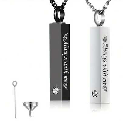 Urn Necklace For Ashes For Men Women Cremation Jewelry For Ashes Stainless Steel Small Keepsake Pendant For Human Ashes- Always With Me ﻿