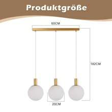Pendant Lamp Dining Table Hanging Lamp Glass - E27 Gold Hanging Lamp 3 Flames Dining Table Lamp Hanging Height Adjustable Pendant Lamp Modern For Dining Room Kitchen Living Room Hallway (Without Bulb) - 3 Flammig - 查看 8