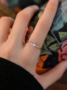 ESBERRY 1入組圓環適合女士S925純銀永恆圓環魅力四射精細的首飾類禮品 - 銀色 - 查看 4