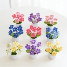 DIY Crochet Forget-Me-Not Mini Potted Plant, Mother's Day Gift, Teacher's Day Gift, Desktop Decor Gift, Birthday & Graduation Gift - Multicolor - View 2