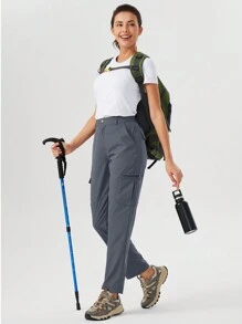 ZUTY Women's Hiking Cargo Pants, Quick-Dry Travel Camping Cargo Pants With Zipper Pockets