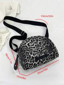 One Piece, Fashion Casual Everything, Crossbody Shoulder Bag, Leopard Print Pu Shell Bag, Suitable For Ladies Leisure Street And Daily Commute