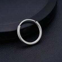 1 Pair Stainless Steel Round Hoop Earrings/Nose/Lip Rings, Suitable For Women, Men, Girls, Everyday And Party Wear Piercing Circular Design, Cute/Sexy Style