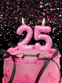 1pc New Pink Blue Decoration Powder Bright Shiny 0-9Numbers Birthday Cake Party Wedding Decoration Candle, Birthday Candle - Multicolor - View 5