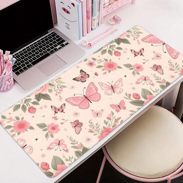 Extra Large Butterfly Mouse Pad, Gaming Desk Mat, Big Keyboard Pad, Washable, Non-Slip Rubber Bottom, Stitched Edge, Gift Mouse Pad, Desk Protector, Study Pad, Multi-Size Options, Computer Keyboard Mat, Laptop Pad Back To School