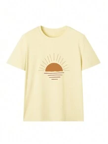 Dames eenvoudig en veelzijdig zomer T-shirt met ronde hals en korte mouwen, bedrukt met een print, zomers nieuw, modieus en comfortabel. Grafische T-shirts, dames, witte top, zwarte top