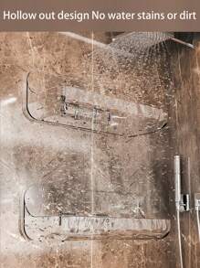 1/2pcs Bathroom Storage Shelf, Good Load-Bearing, No Perforated Wall Hanging Transparent Storage Box, Suitable For The Bathroom And Kitchen Home Bathroom Decor Bathroom Organizer Fall Decor Back To School