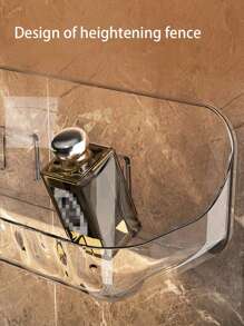 1/2pcs Bathroom Storage Shelf, Good Load-Bearing, No Perforated Wall Hanging Transparent Storage Box, Suitable For The Bathroom And Kitchen Home Bathroom Decor Bathroom Organizer Fall Decor Back To School