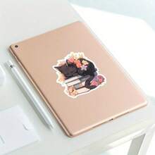 3 Zoll "Katze und Bücher Ästhetik Vinyl Aufkleber - Ideal für Laptops, Wasserfflaschen, Tagebücher und Räume von Buchliebhabern | Großartig für Katzenliebhaber, Leser und Liebhaber der gemütlichen Atmosphäre | Perfektes Geschenk für Freunde, Bücherwürmer und Tierbesitzer | Süßer und herzlicher Aufkleber für Katzenliebhaber und buchthematische Dekoration"