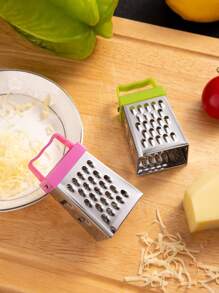 1pc Stainless Steel Mini Cheese Grater, Creative Random Color Small Box Graters For Kitchen Slicer, Ginger, Vegetable - Multicolor - View 4
