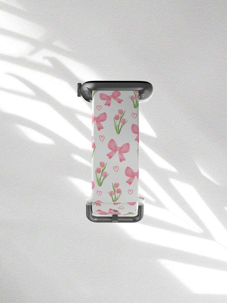 Fashionable Silicone Replacement Bands Compatible With Apple Watch 38mm 40mm 41mm 45mm 44mm 42mm 49mm, Romantic Valentine's Day Designs Include Bowknot, Cherry, Heart, Feather, Envelope, Cake Patterns, Waterproof, Sweat-Resistant, Hidden Clasp Design, Soft, Elastic, Breathable Compatible With Apple Watch Ultra SE/Series 9/8/7/6/5/4/3/2/1 Smartwatch Accessories - Color - View 5