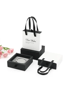 1/4pcs Simple Ins Style Portable Drawer-Shaped Jewelry Packaging Box Handheld Drawer Box For Rings, Earrings, Necklaces, Bracelet Christmas Small Gift Jewelry Box Back To School