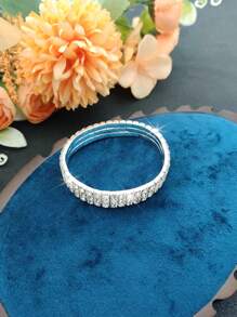 5pcs/Set Bridal Jewelry Set, Wedding Accessories Necklace, Earrings, Bracelet, Ring, Versatile Design For Bridal Gown, Evening Dress, Daily Wear, Valentine's Day, Party, Gift For Her - Three-layer - View 7