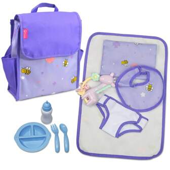 ANIVIA Baby Doll Accessories Set Girl Doll Sleeping Bag With Baby 10 Pcs 18 InchDoll Feeding Set Pretend Play Supplies Makes The Best Imaginative Toy Gift ForToddlers/Girls