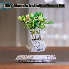 HCNT Magnetic Levitating Plant Pot Floating Flower Pot For Home Decoration - màu đá cẩm thạch - Xem 4